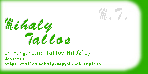 mihaly tallos business card